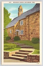 Gatlinburg Tennessee Methodist Church Linen Postcard picture