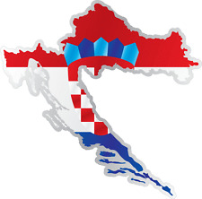 Croatia Country Flag Map Car Bumper Window Mirror Sticker Decal 4