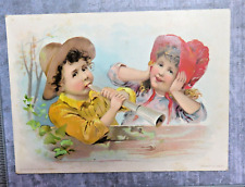 Victorian-era Large Format Adv. TRADE CARD*WOOLSON SPICE*MIDSUMMER GREETINGS*J7 picture