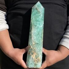 2530g Natural Beautiful Color Fluorite Crystal Obelisk Quartz Healing Wand Point picture