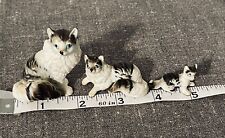 Miniature Vintage Cat Family (3) No Chips . Ragamuffin Tabby Cat Meow Displays picture