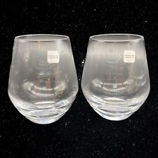 Set 2 Kate Spade New York Lenox Larabee Dot Stemless Wine Glasses 12oz 4”T 2.5”W picture