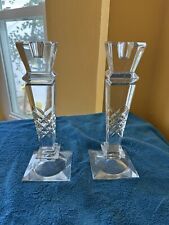 Vintage Shannon Crystal Designs of Ireland 10” Tall Pillar Candlestick Holders picture