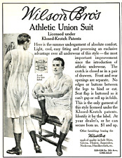 1913 Original Wilson Bros Ad. Gay Interest. Athletic Union Suit Men In Underwear picture