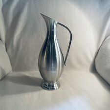 Vintage Oriental Pewter Pitcher 1980’s Malaysia 11” Tall picture