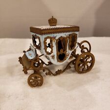Antique Vienna Enamel Miniature Bronze Royal Carriage Vienna Austrian Trinket  picture