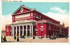 Symphony Hall Street View Boston Massachusetts C1910 Unposted Vintage Postcard picture