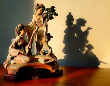 Lladro Oriental Geisha Music Mandolin Players w Wood Base In Limited Edition picture