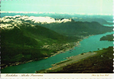 Ketchikan, Alaska Bird's Eye View River Vintage Sought After (Unposted) Postcard picture