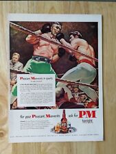 Vintage 1951 PM Blended Whisky Boxing Full Page Original Ad 921 picture