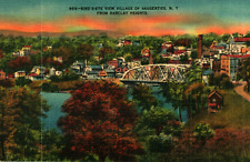 Vintage Linen PPC Postcard View Village of Saugerties From Barclay Heights picture