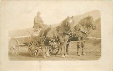 Postcard RPPC C-1910 Horse Drawn Freight Wagon 23-6940 picture