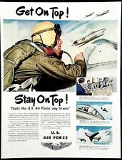 United States Air Force ad Vtg 1951 USAF pilot recruiting original advertisement picture