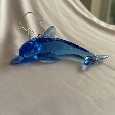 Blue Dolphin Ornament Small With Sparkles picture
