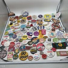Huge Lot 105 Pins Pinbacks All Types Funny Local Events 1960/70/80/90’s Vintage picture