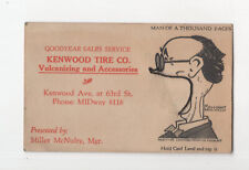 GREAT 1920's Goodyear Sales Kenwood Tire Moveable Cartoon Biz Card Mov-I-Graff picture