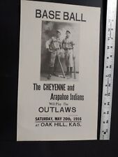 1916 Oak Hill Kansas Baseball Outlaws Vs Indians 
