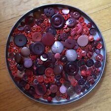 RED Buttons Lucite Plastic Self Shank Pierced Celluloid Lg Lot 1 picture