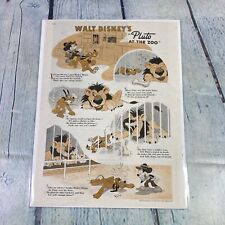 Vtg 1942 Print Ad WW2 Walt Disney Pluto at Zoo Magazine Advertisement Ephemera picture