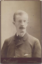 CABINET CARD, DISPLEASED MAN WITH BRIGHT EYES. PITTSBURGH PA.  picture
