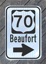BEAUFORT NORTH CAROLINA US Highway 70 road sign DOT style beach  T picture