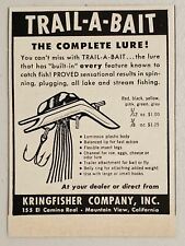 1957 Print Ad Kringfisher Trail-A-Bait Fishing Lures Mountain View,California picture