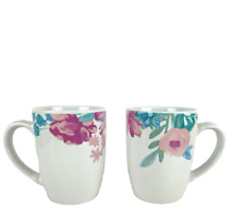 2x Royal Norfolk Pink Blue Floral Coffee Mug READ picture