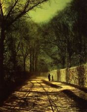 Dream-art Oil John Atkinson Grimshaw Tree Shadows on the Park Wall RoundhayPar picture