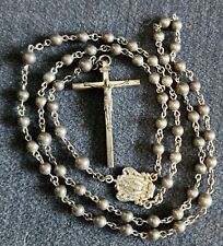 Vintage Solid Sterling Silver Marked BB Catholic Rosary Beads 26