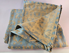Tapestry Golden Birds Blue Upholstery Fabric 41.5