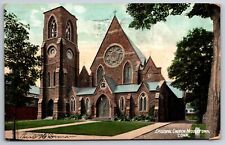 Middletown Connecticut~Episcopal Church Front View~PM 1907~Vintage Postcard picture