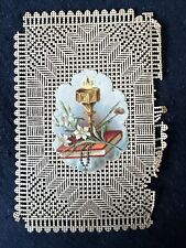 Antique Religious Holy Prayer Card Paper Lace. picture