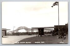 RPPC Sarnia Ontario Blue Water Bridge & Toll Plaza Real Photo Postcard 1950s  picture