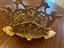Vintage Victorian Ornate Brass Cherub Letter Holder picture
