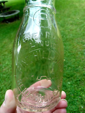 PINE HILL DAIRY Reidsville, NC Embossed Pint Glass Milk Bottle Vintage picture
