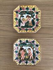 VTG Capodimonte Hand-Painted Porcelain Dishes with Gold Trim, ITALY, 4
