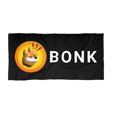 BONK Coin Black Beach Towel - 2 Sizes, Bonk Meme Towel, Crypto Beach Towel picture