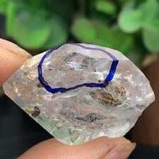 Rare TOP clear Herkimer diamond crystal gem tip+moving water drop enhydro 12g picture