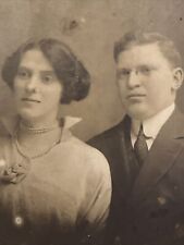 Vintage Cabinet Photo Young Married Couple Husband Man Wife Woman picture