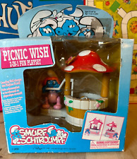 Vintage Peyo Smurf Picnic Wish Playset w/ Orig Box, 1996 BOX WORN picture