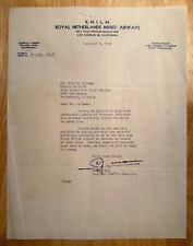 Royal Netherlands Indies Airways-  1946 Los Angeles, CA. vintage business letter picture