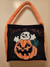 Halloween Jack O Lantern Ghost Trick Or Treat Tote Bag Orange Cloth READ picture