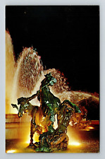 Kansas City MO-Missouri, JC Nichols Memorial Fountain, Statue, Vintage Postcard picture