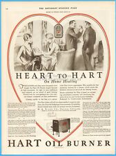 1926 W B Wilde Peoria Illinois Hart Oil Burner Furnace Home Heating Heart Art Ad picture