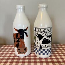 Kenneth Townsend Happy Cow Egizia Milk Glass Bottle s 1 Litre 10