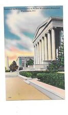 Portico of the National Gallery of Art and Washington Monument DC VTG Linen picture