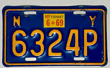 1969 NEW YORK Motorcycle License Plate - 1966-1973 Series - #6324P picture