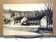 c1910 Vermont VT Postcard ~ Saxton's River, Frey's Mill Building, Horses picture