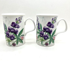 Roy Kirkham Fine Bone China Countryside Mug Cups England Floral 2000 - Set of 2 picture