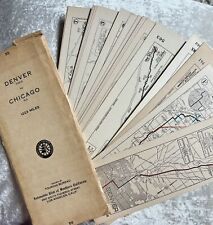 (19) 1920’s Vtg  Auto Club Of S. CA Strip Maps for Denver to Chicago w/ Sleeve picture